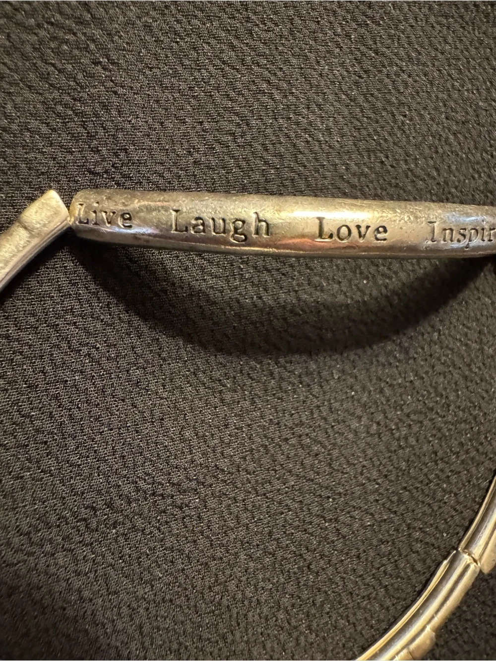 Sterling Silver Inspirational Stretch Bracelet - Live Laugh Love Blessed Inspire